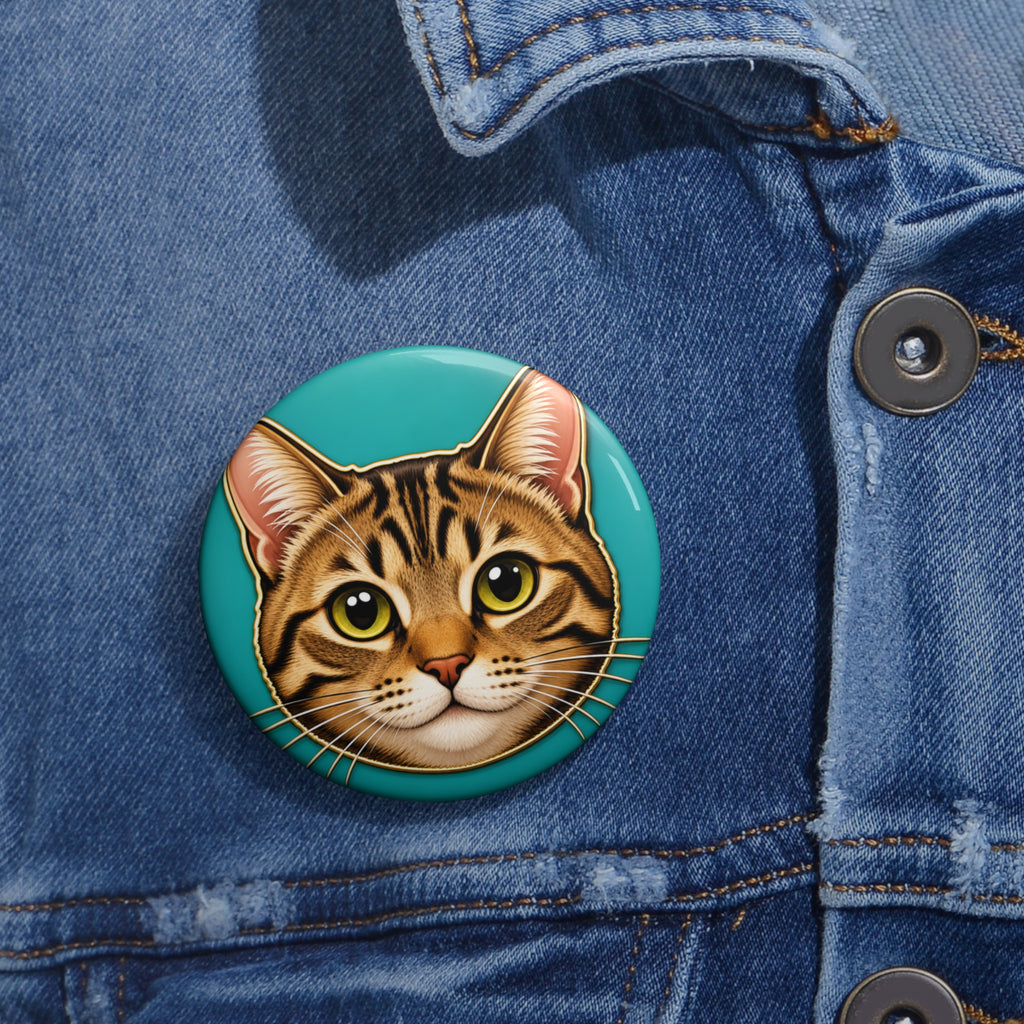 Custom Cat Face Pin Button