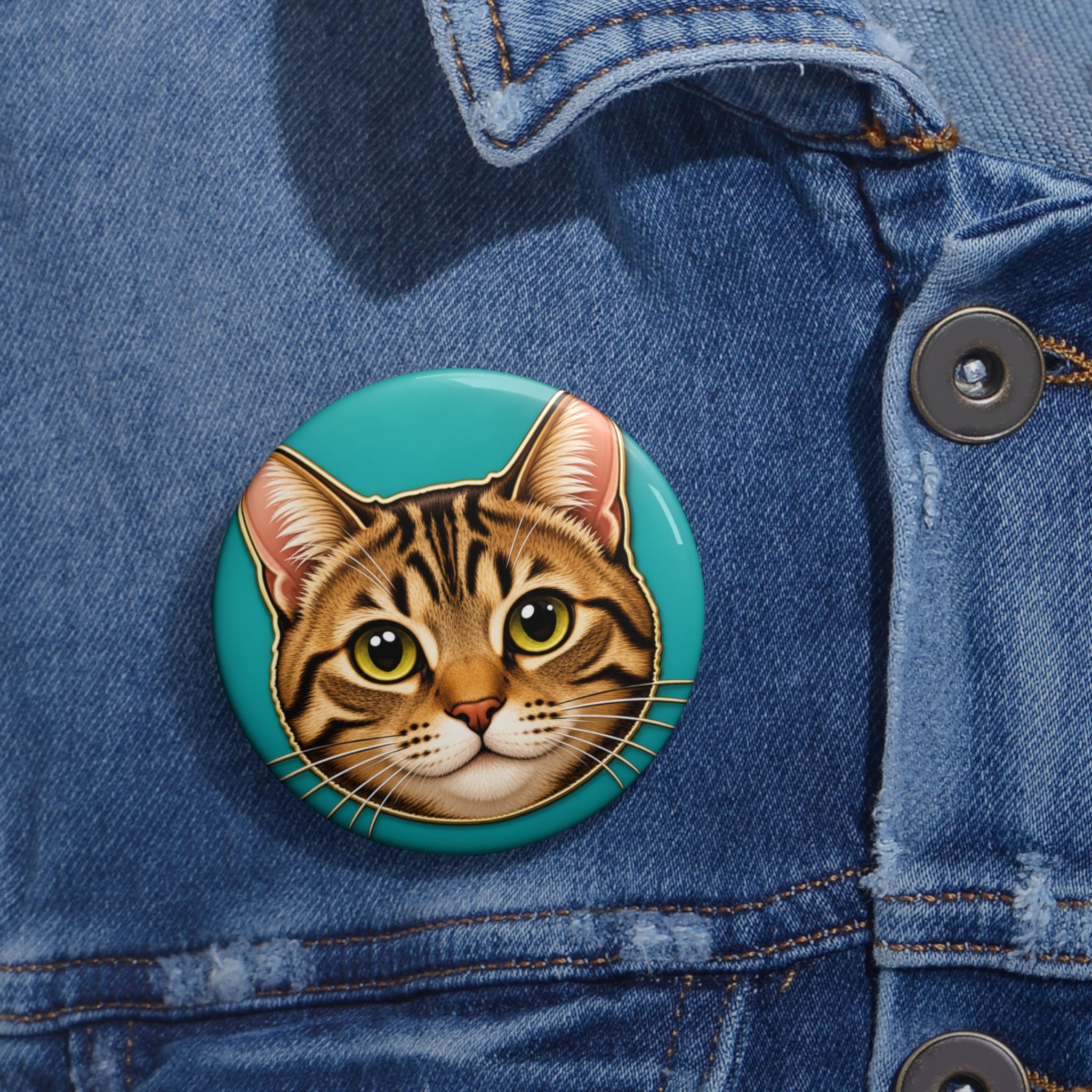 Custom Cat Face Pin Button