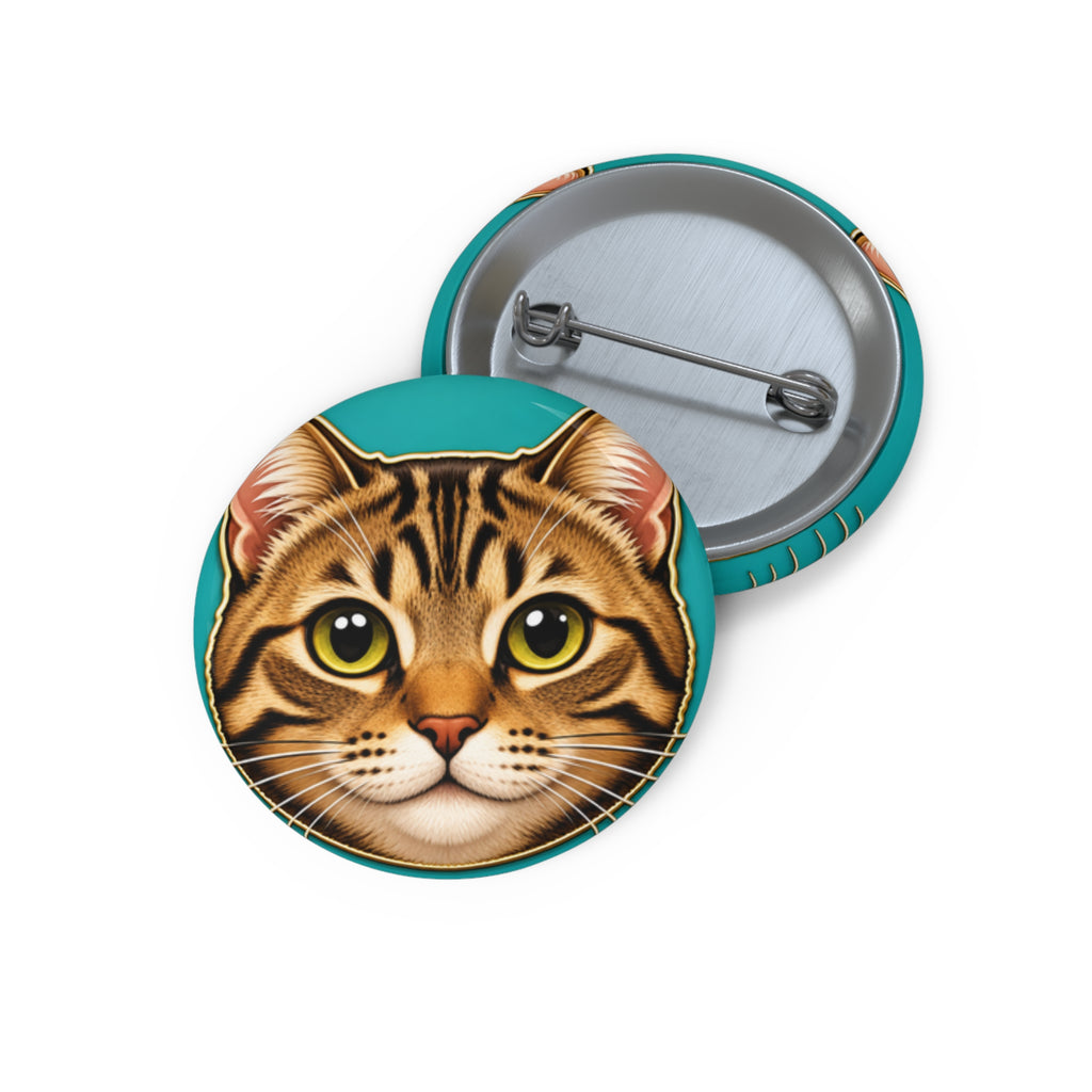 Custom Cat Face Pin Button