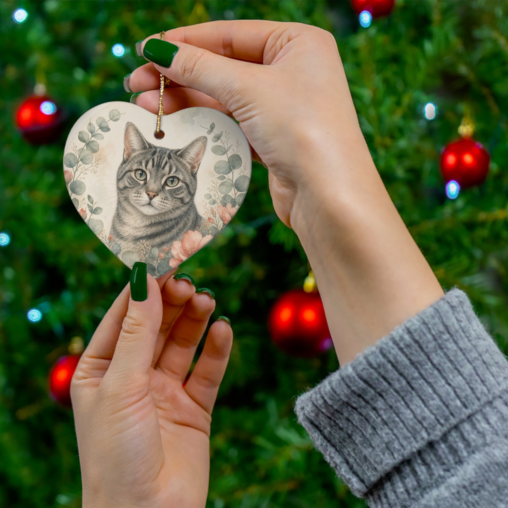 Personalized Cat Mom Ornament From Photo