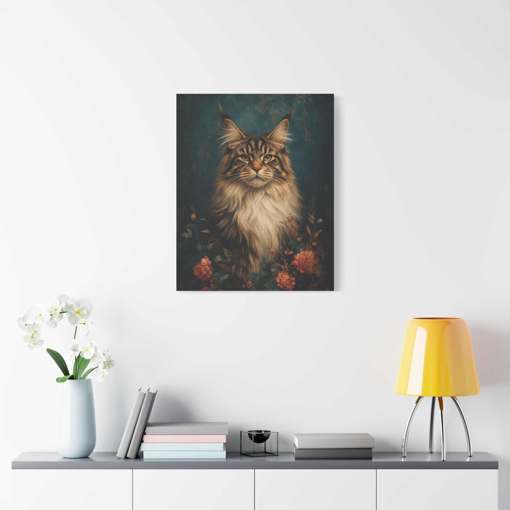 Custom Cat Portrait Canvas From Photo
