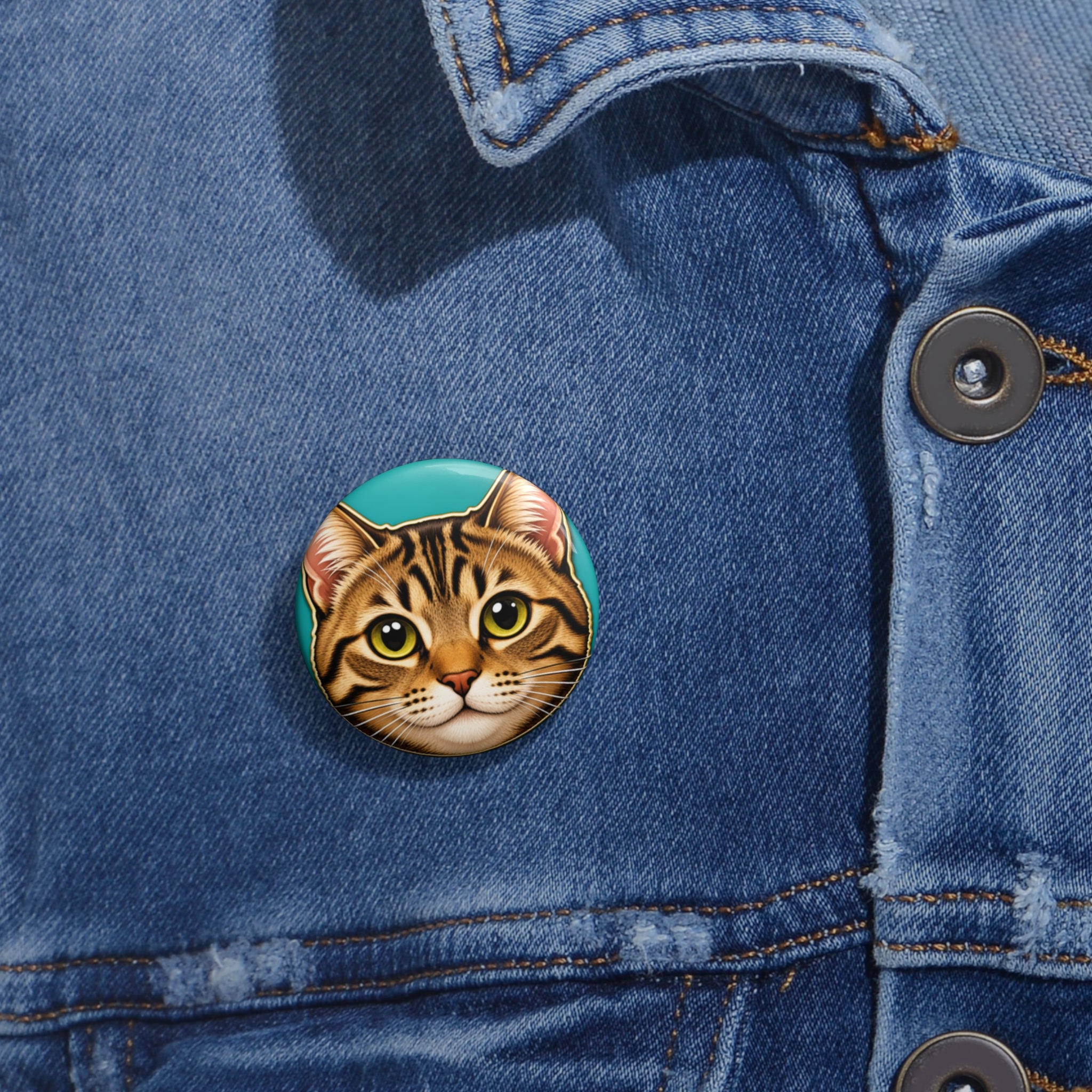 Custom Cat Face Pin Button