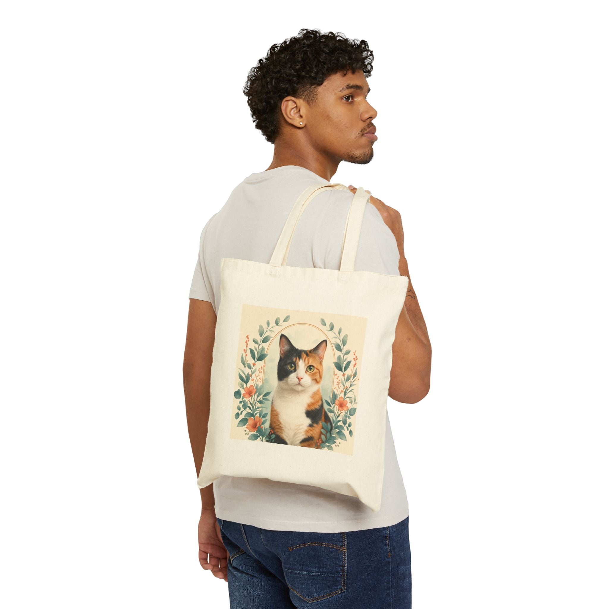 Custom Cat Portrait Tote Bag From Photo