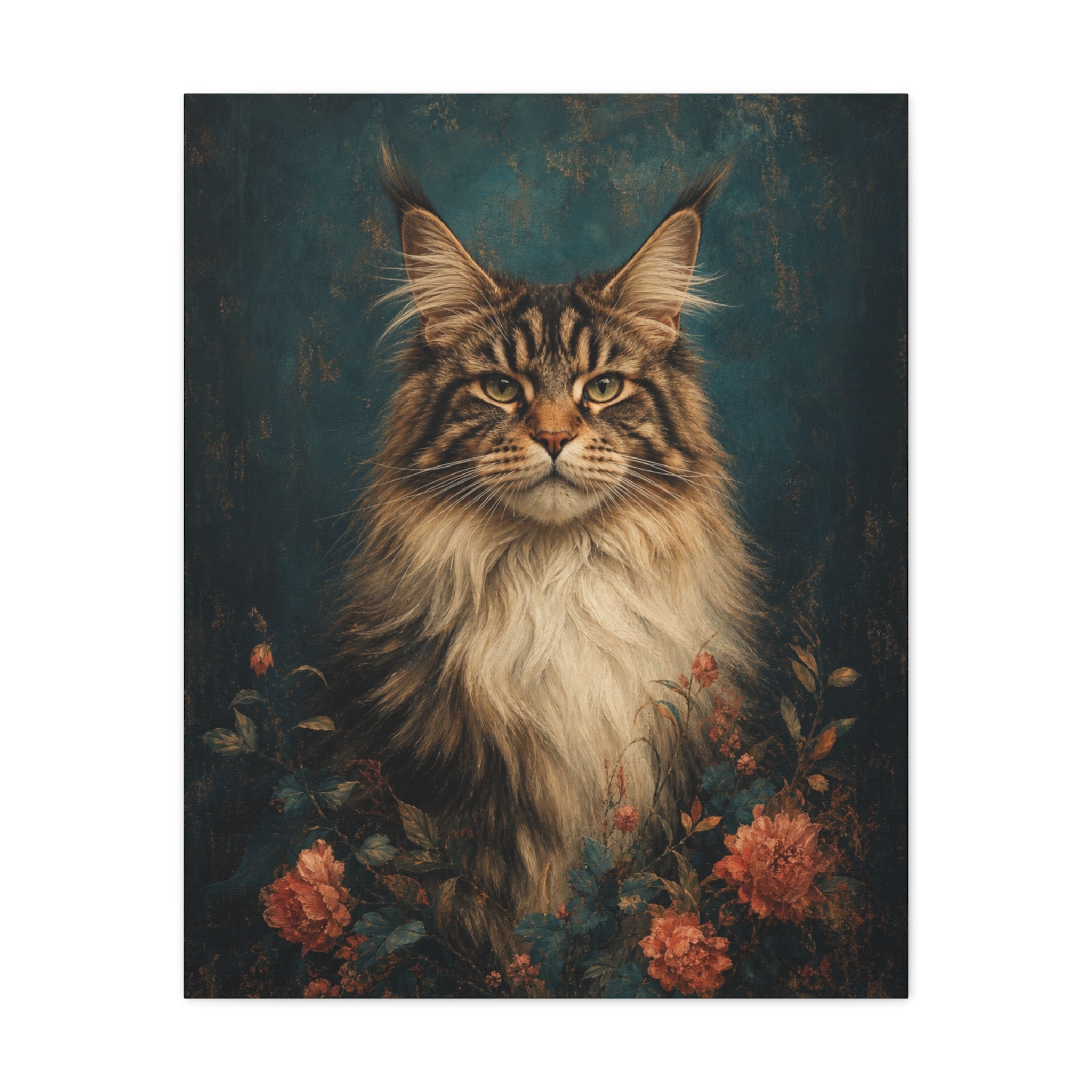 Custom Cat Portrait Canvas From Photo