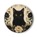 Custom Black Cat Botanical Coaster From Photo