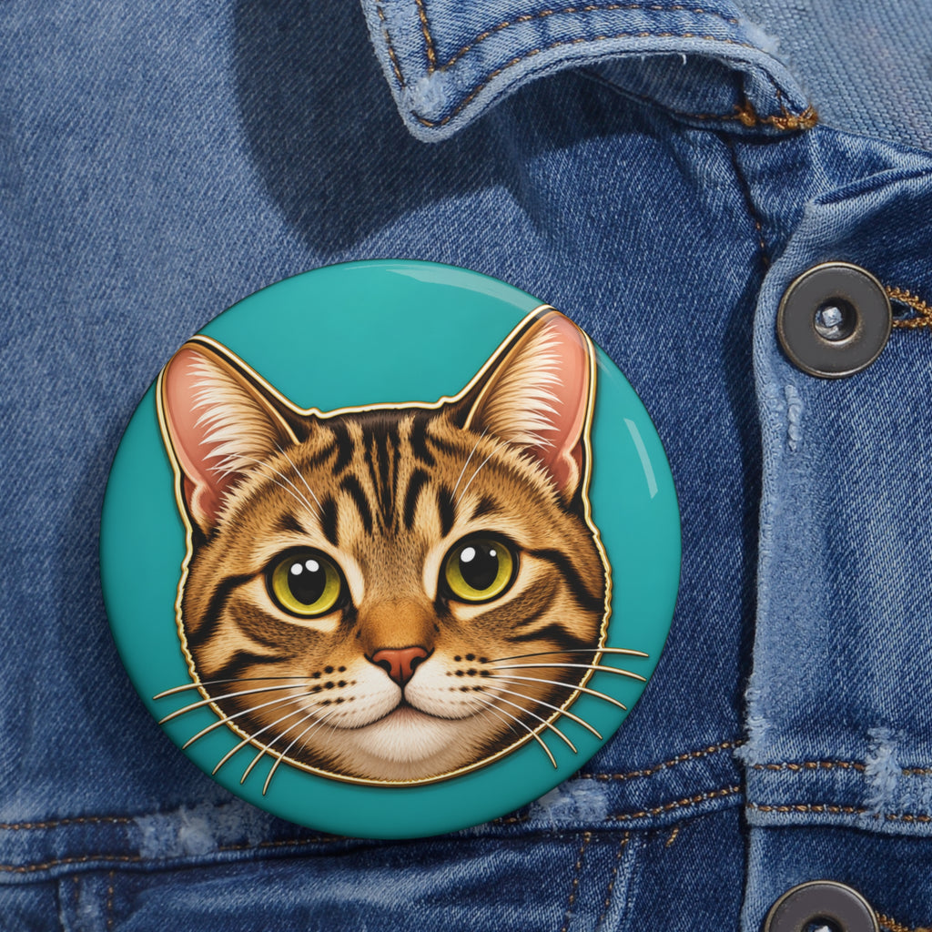 Custom Cat Face Pin Button