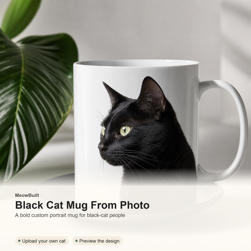 Personalized Black Cat Mug From Photo