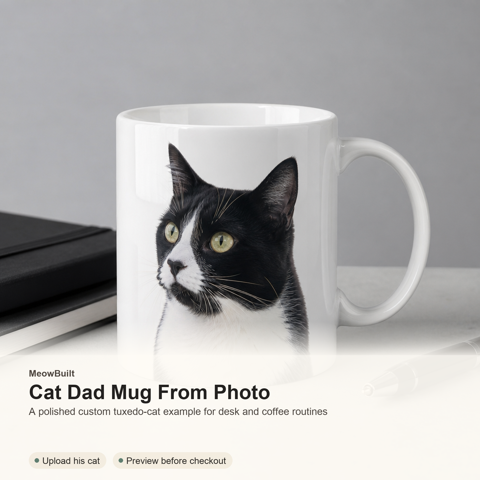 Personalized Cat Dad Mug From Photo
