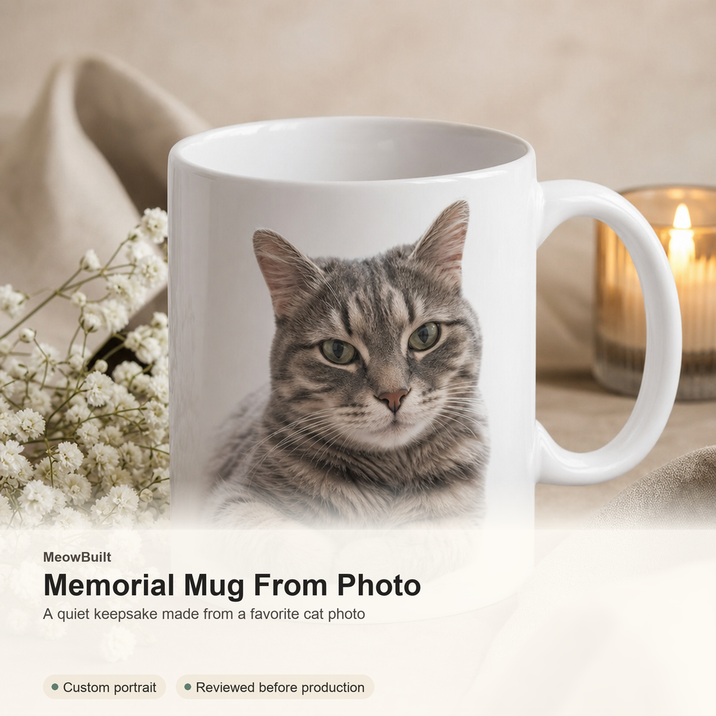 Custom Cat Memorial Mug From Photo