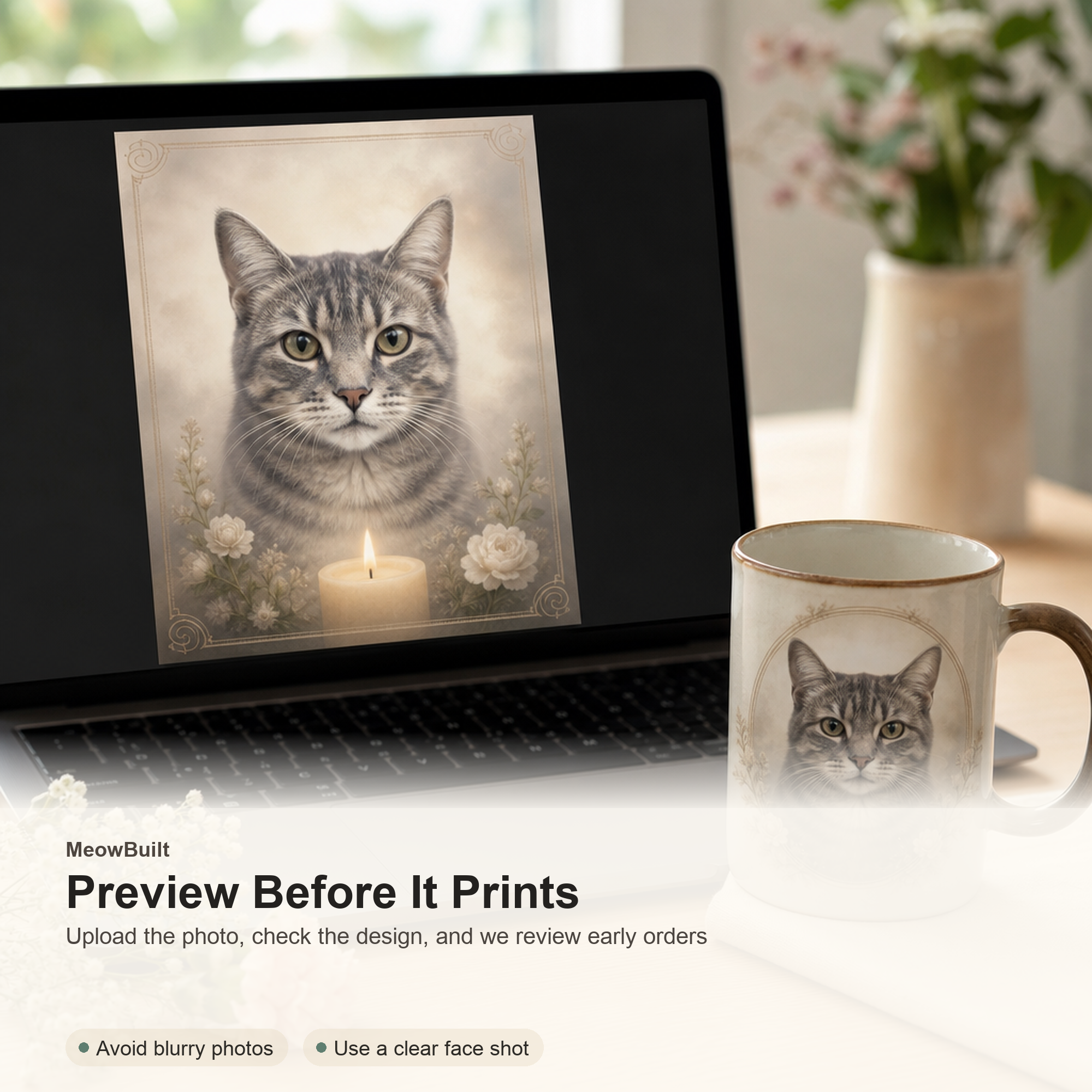 Custom Cat Memorial Mug From Photo