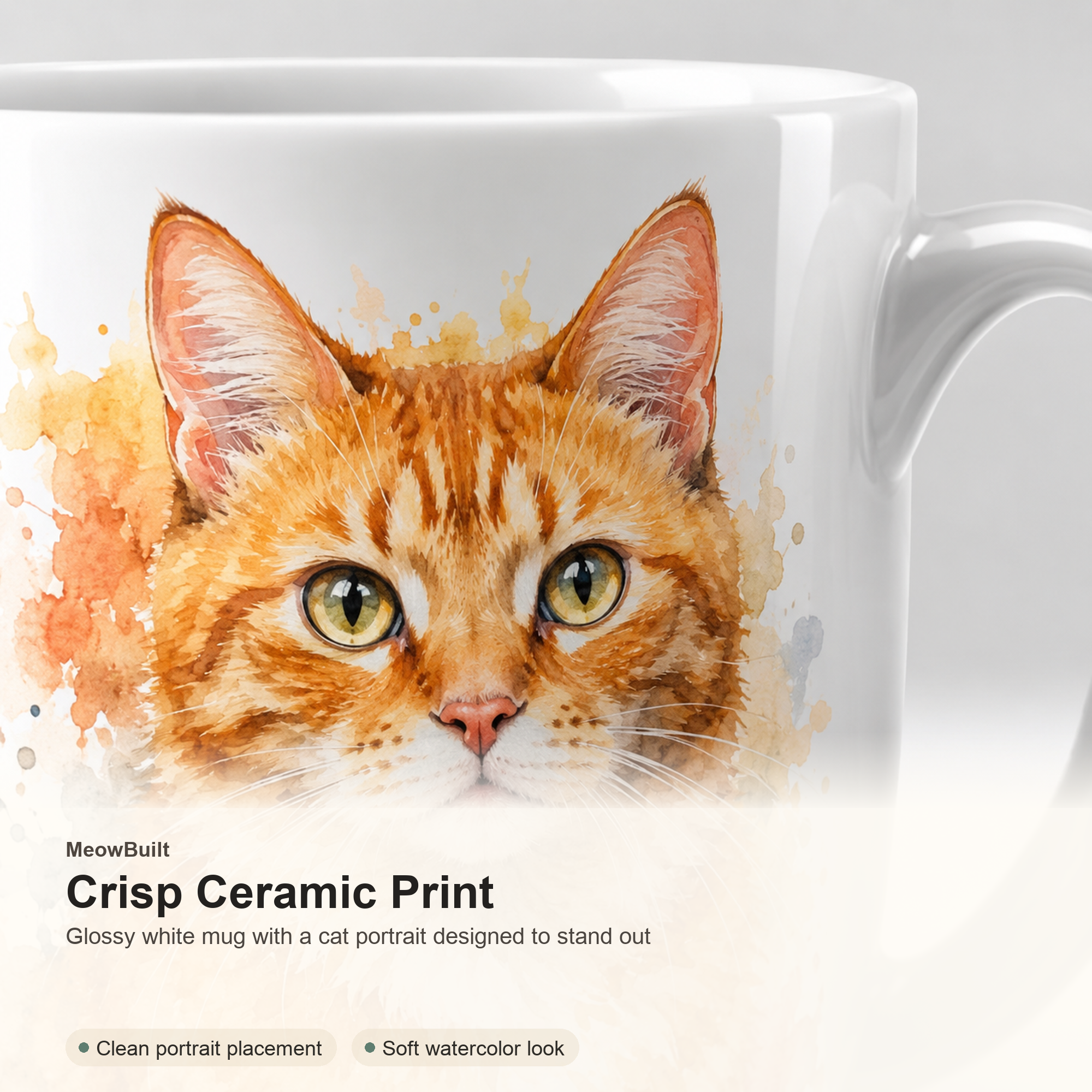 Custom Cat Portrait Mug From Photo