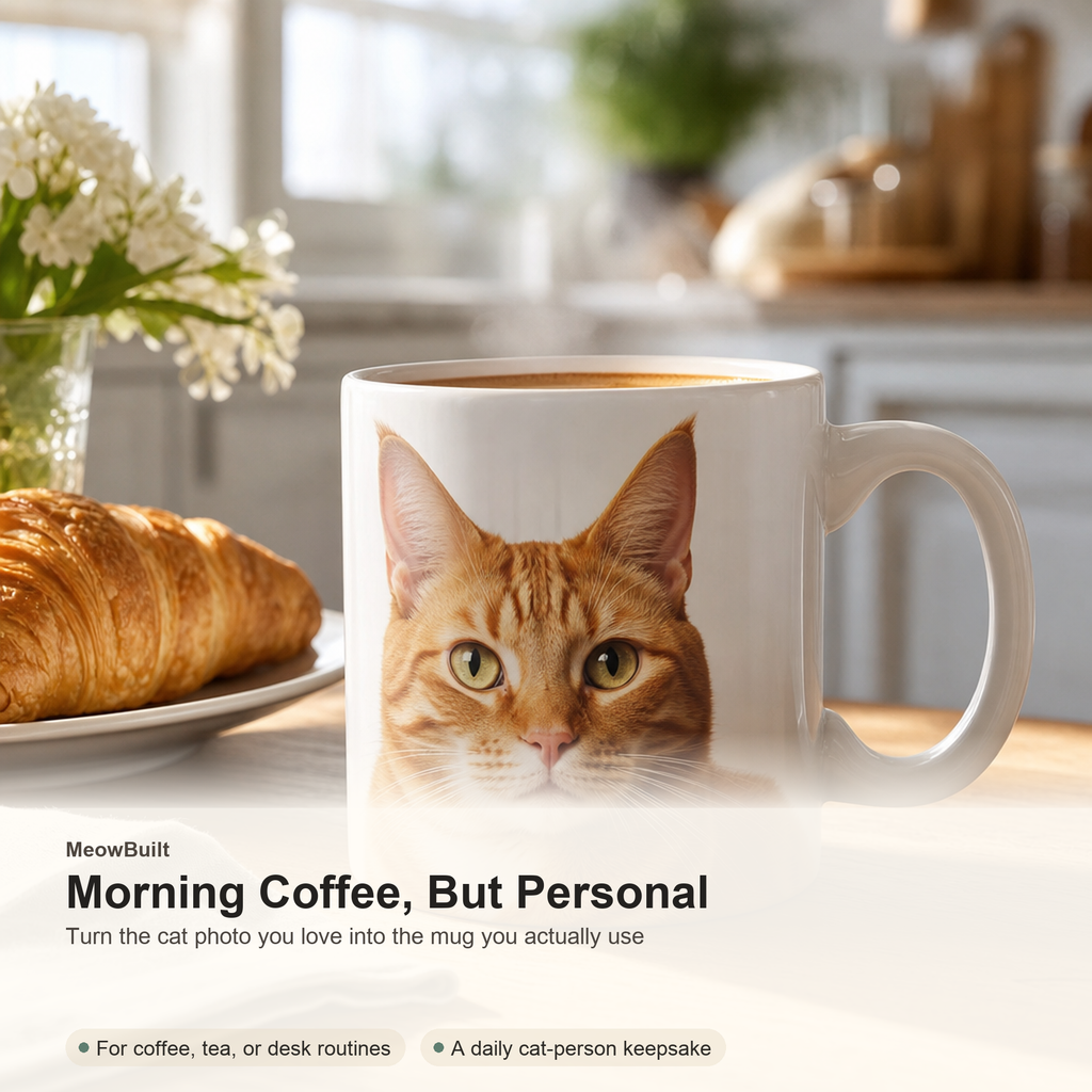 Custom Cat Portrait Mug From Photo