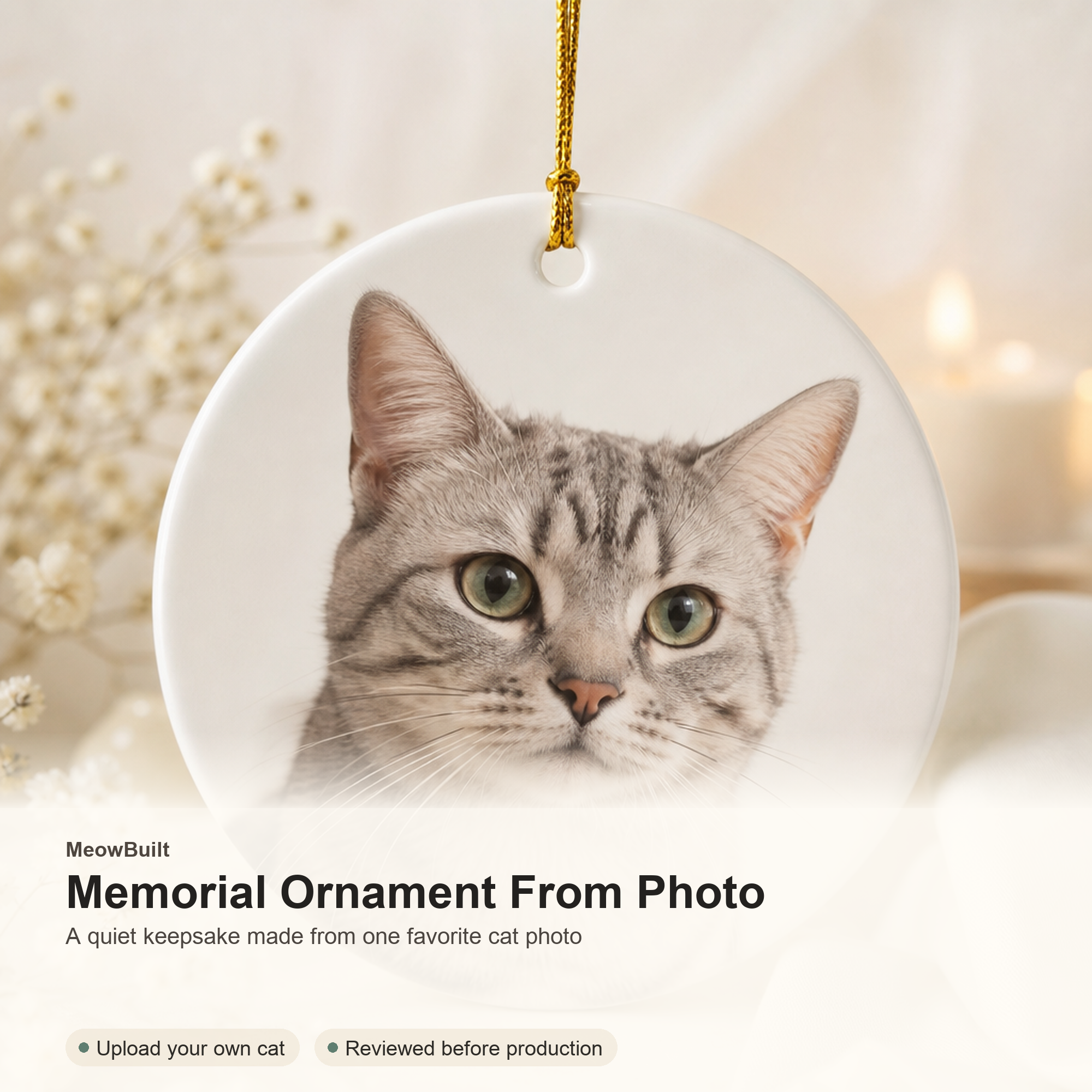 Personalized Cat Memorial Ornament