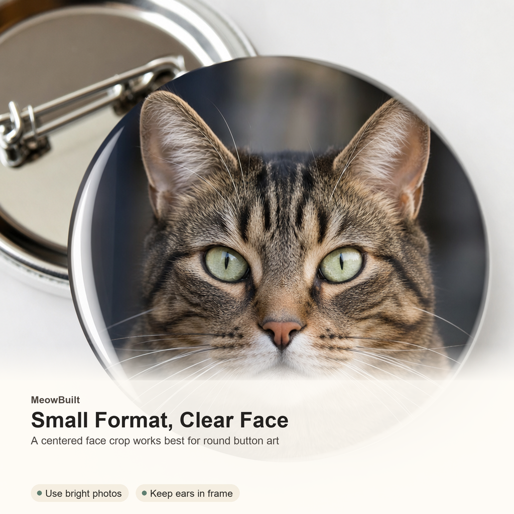 Custom Cat Face Pin Button