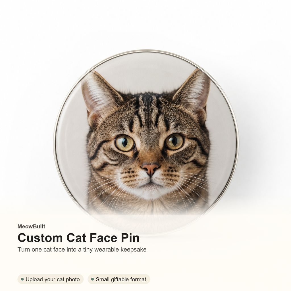 Custom Cat Face Pin Button