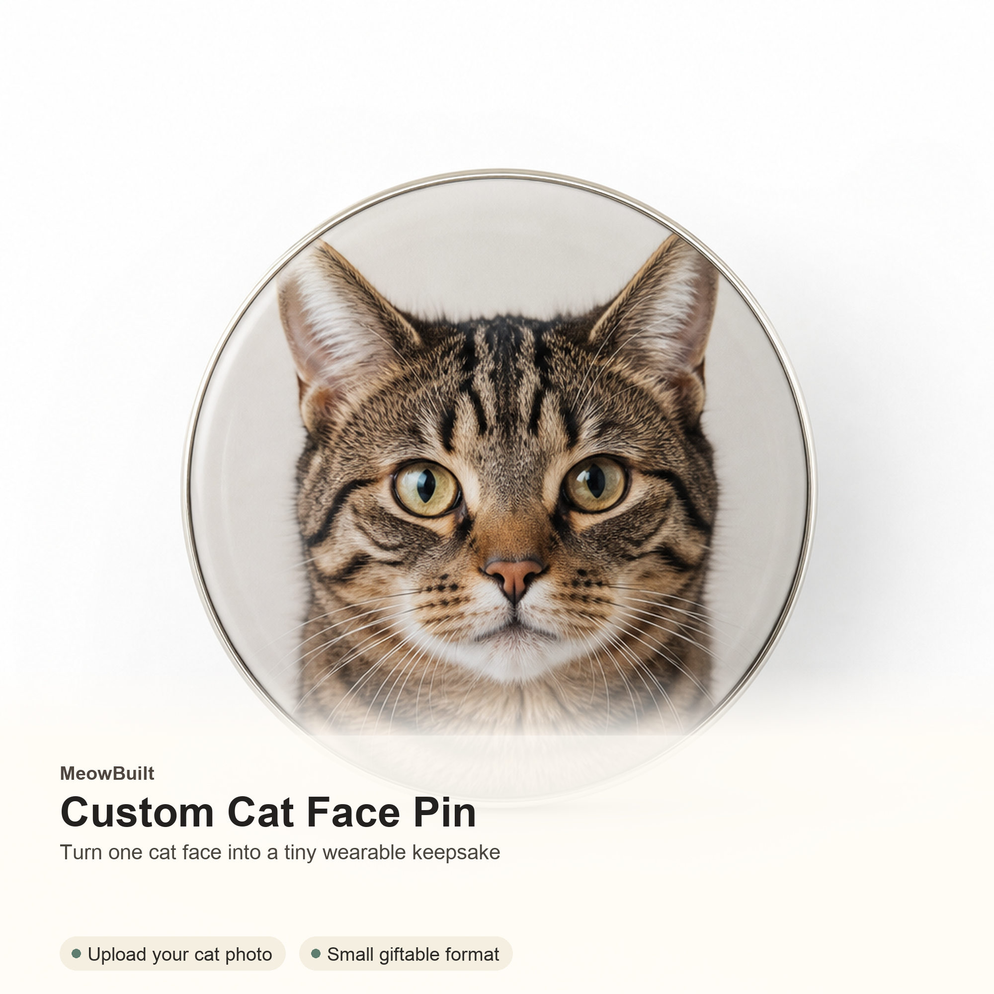 Custom Cat Face Pin Button