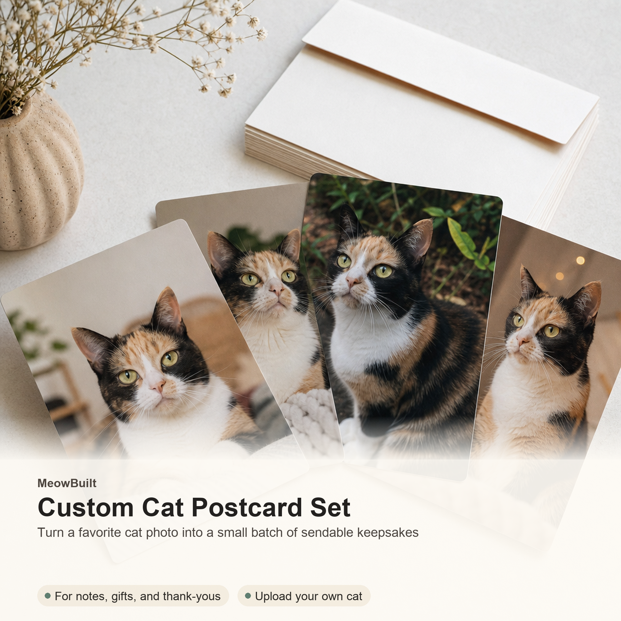 Custom Cat Photo Postcard Set