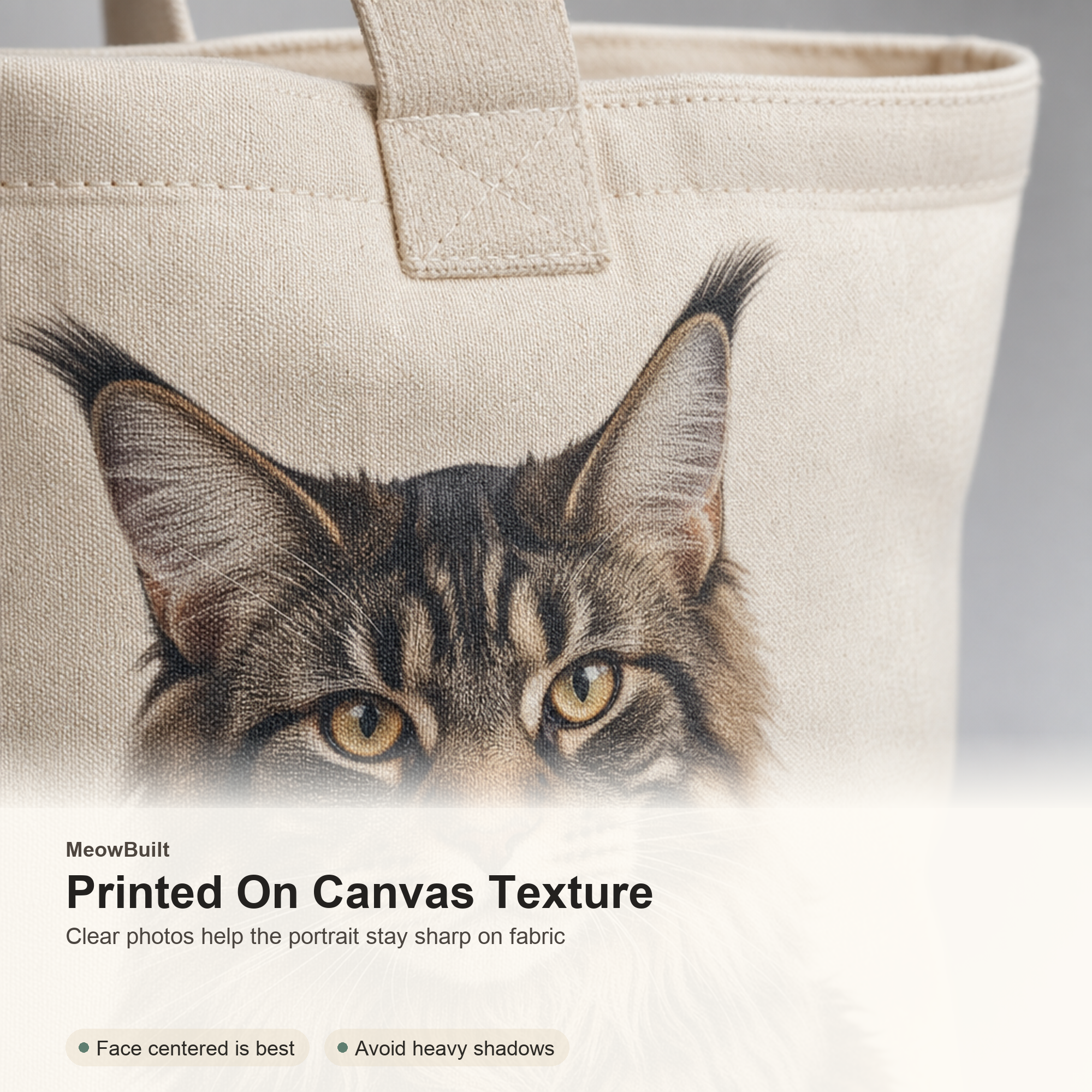 Custom Cat Portrait Tote Bag From Photo